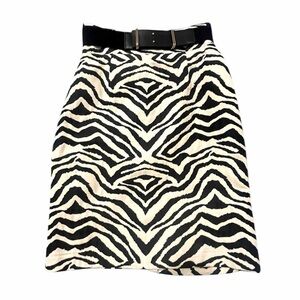 Antonio Melani Zebra Print Pencil‎ Skirt with Belt – Size 0